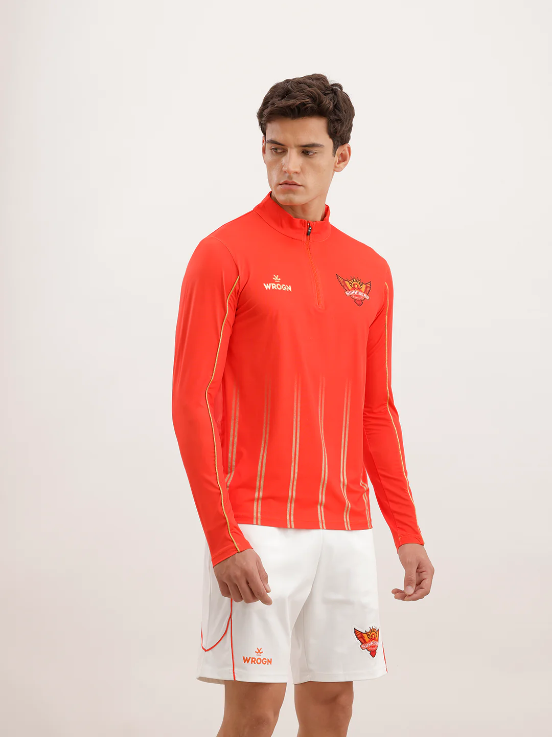 Wrogn x SRH Performance Quarter Zip T-Shirt | Orange - Image 4