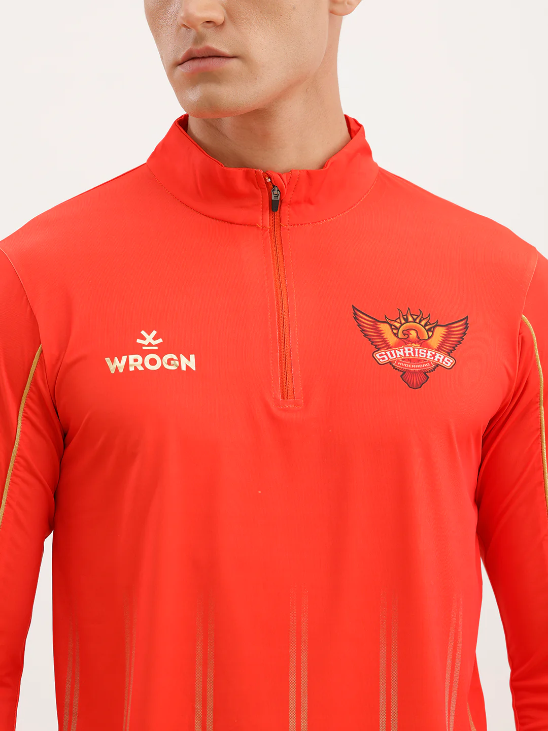 Wrogn x SRH Performance Quarter Zip T-Shirt | Orange - Image 5