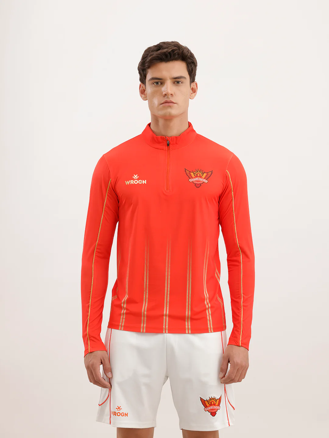Wrogn x SRH Performance Quarter Zip T-Shirt | Orange - Image 8