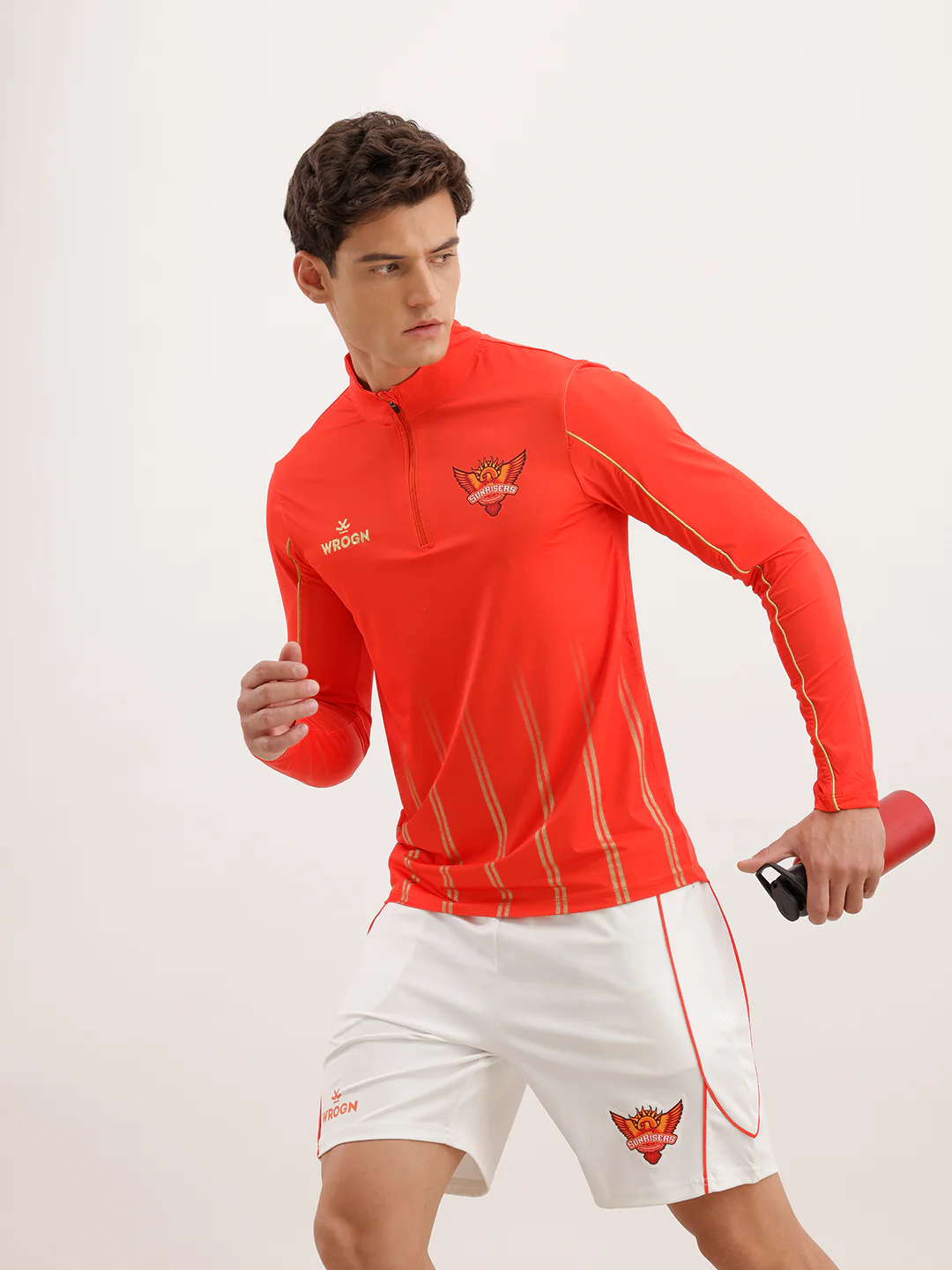 Wrogn x SRH Performance Quarter Zip T-Shirt | Orange - Image 9