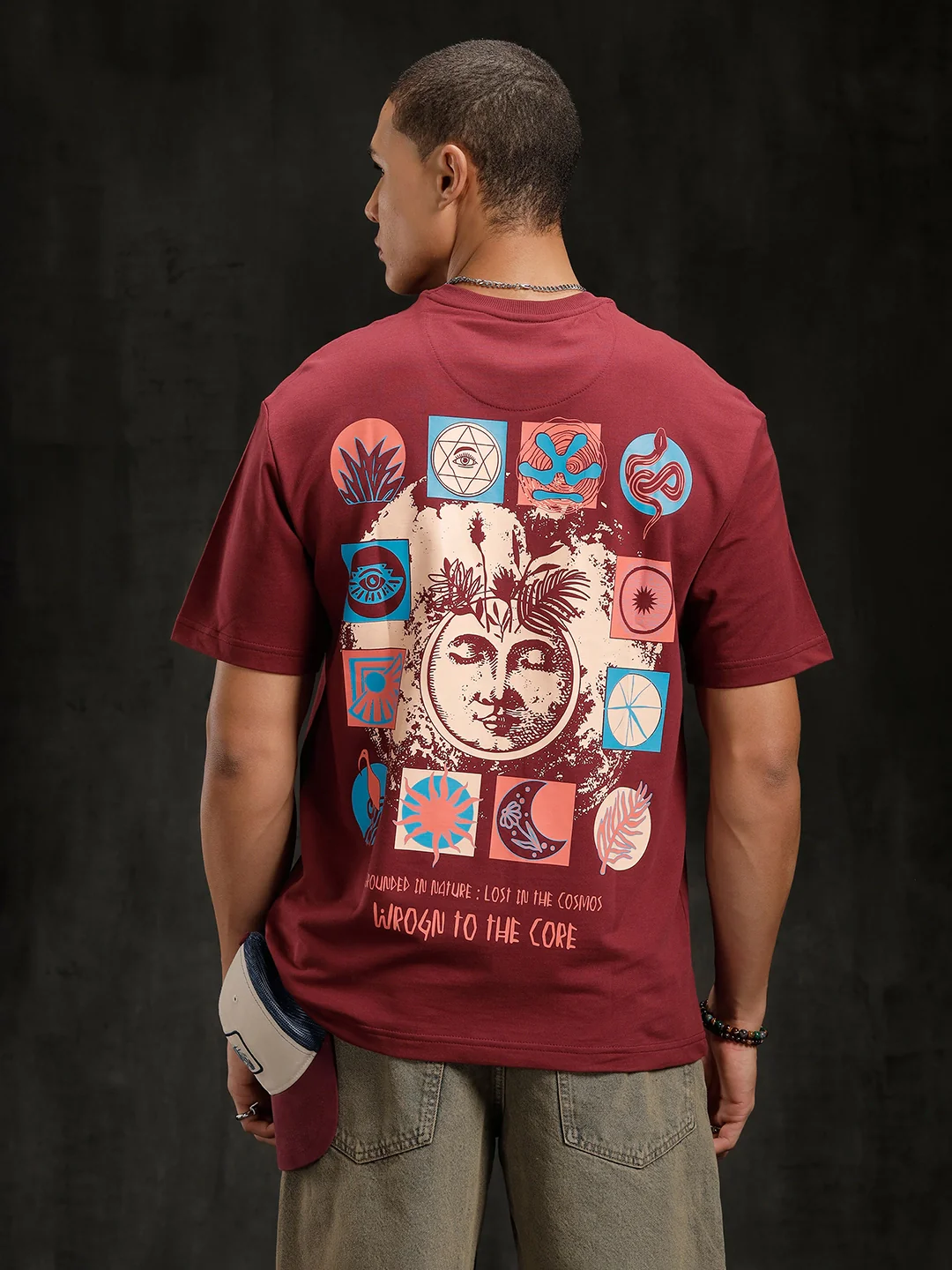 Zen Back Printed T-Shirt | Maroon - Image 3
