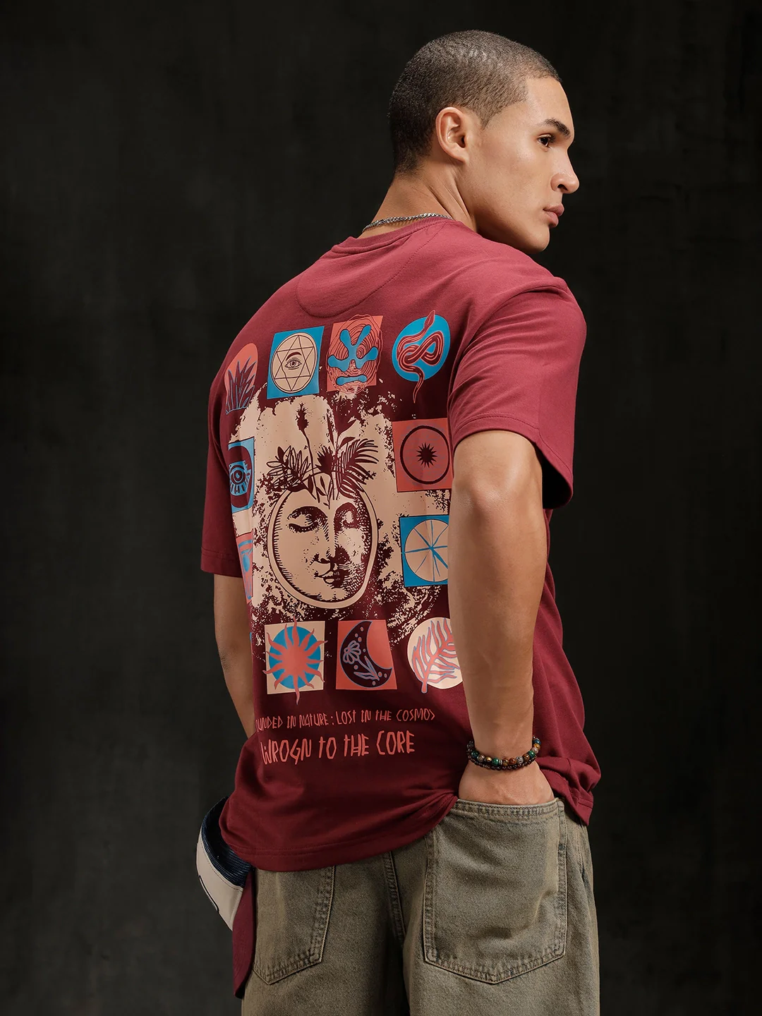 Zen Back Printed T-Shirt | Maroon - Image 5