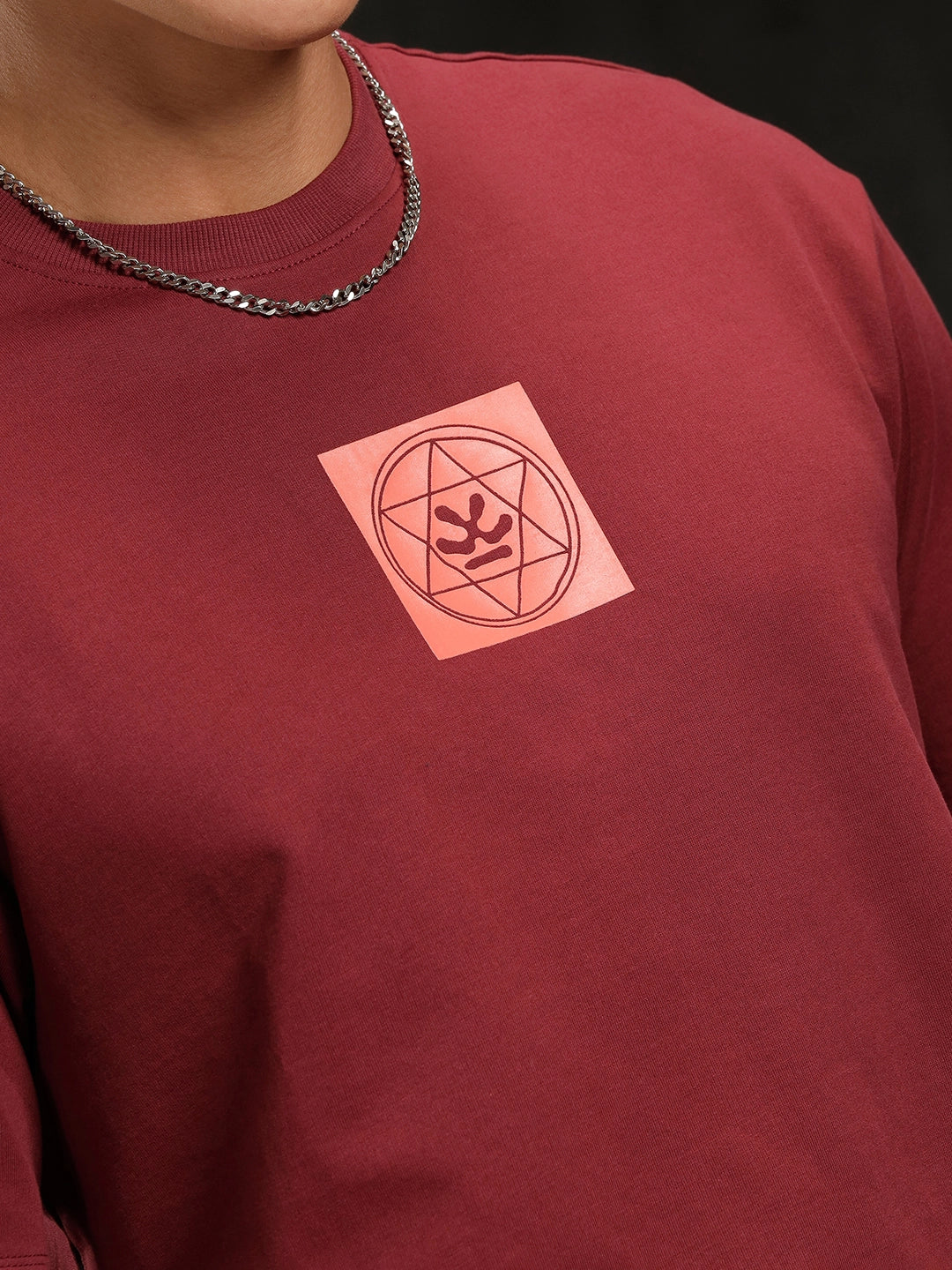 Zen Back Printed T-Shirt | Maroon - Image 6