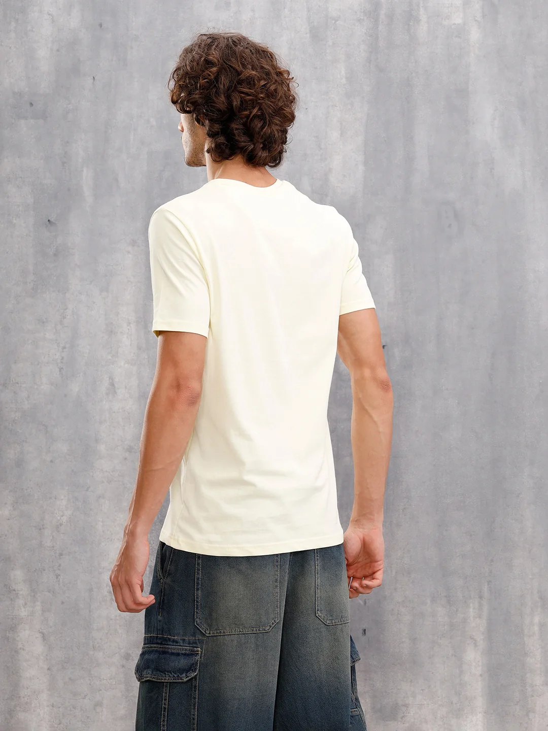Zen Inspired Chest Print Graphic Crew Neck T-Shirt  |  Yellow - Image 6