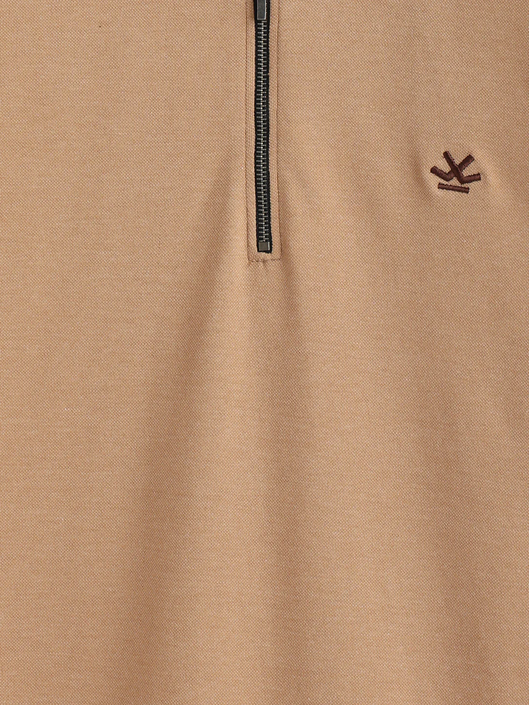 Zipper Polo T-Shirt | Beige - Image 10