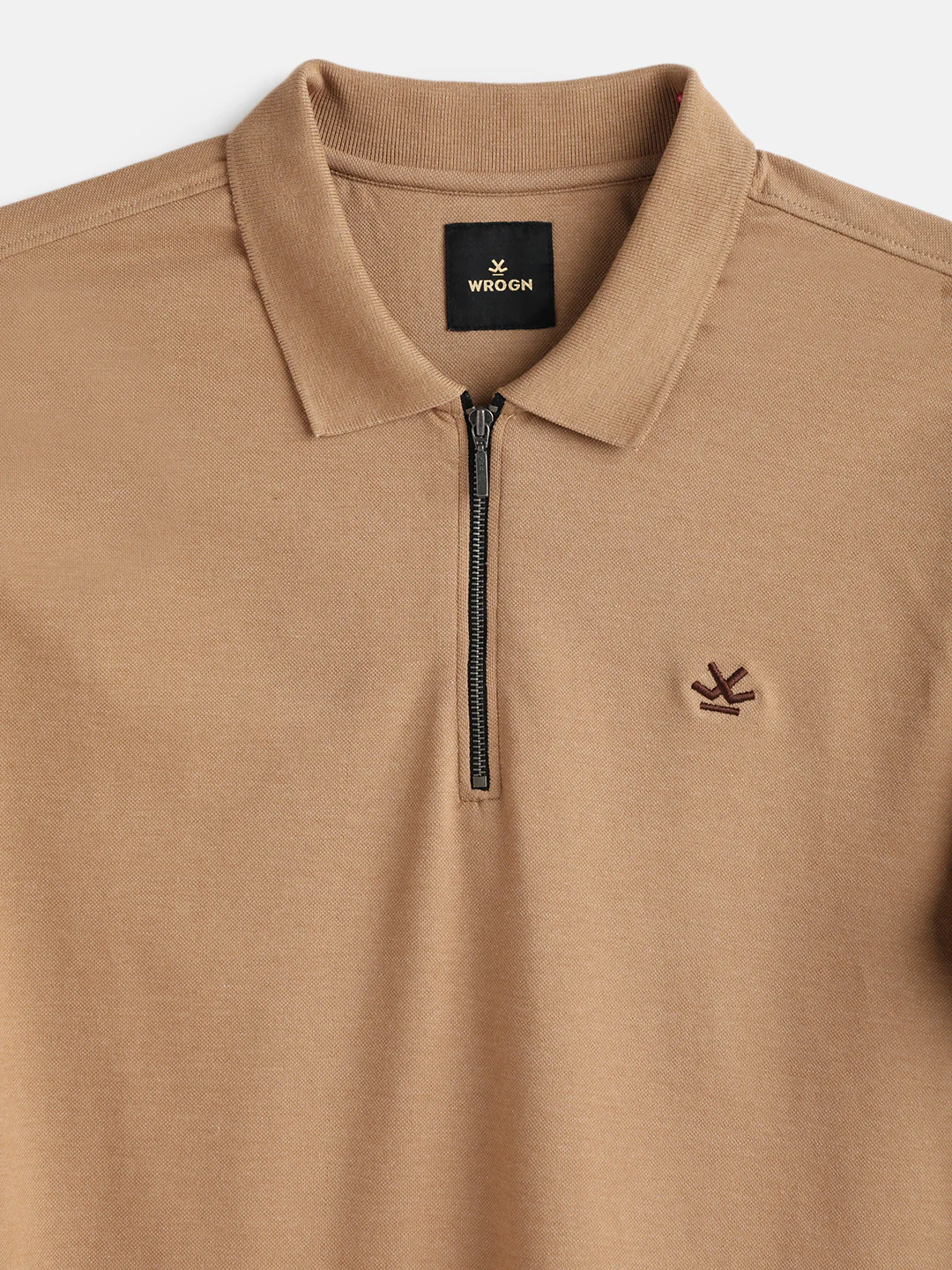 Zipper Polo T-Shirt | Beige - Image 4